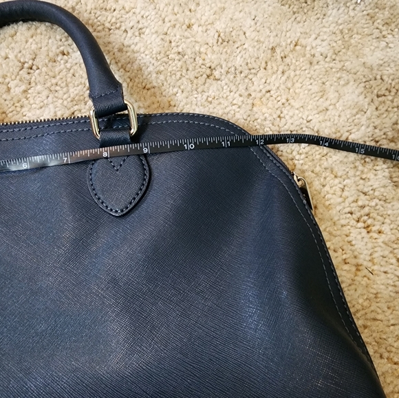 Genuine Leather Danier Top Handle Purse In A Dark Blue almost Black - Picture 11 of 13